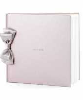 Bruiloft gastenboek parel roze